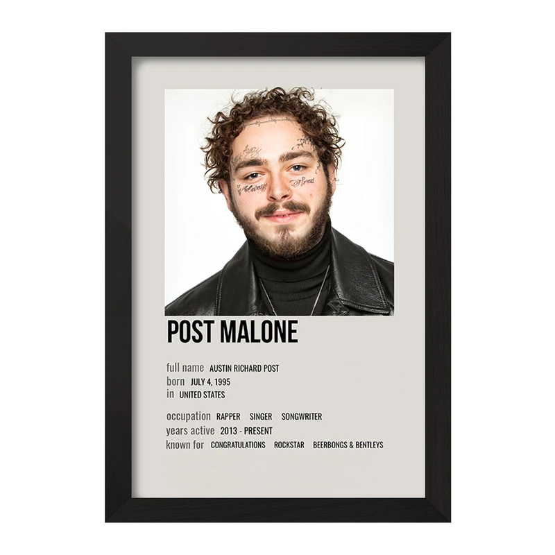 تابلو خندالو طرح پست مالون (Post Malone) کد F13162
