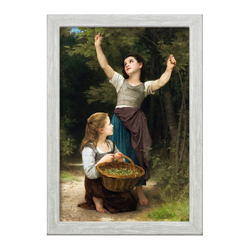 تابلو خندالو طرح نقاشی برداشت فندق اثر ویلیام بوگرو کد F12227