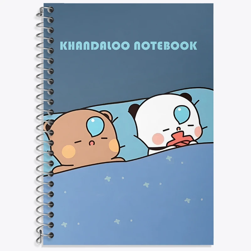 دفتر زبان 50 برگ خندالو مدل دو خط طرح پاندا و خرس بامزه کد N6190