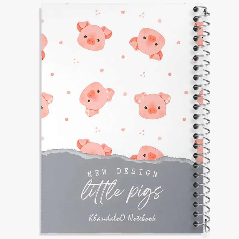 دفتر نقاشی 50 برگ خندالو طرح پترن خوک بامزه کد N9493