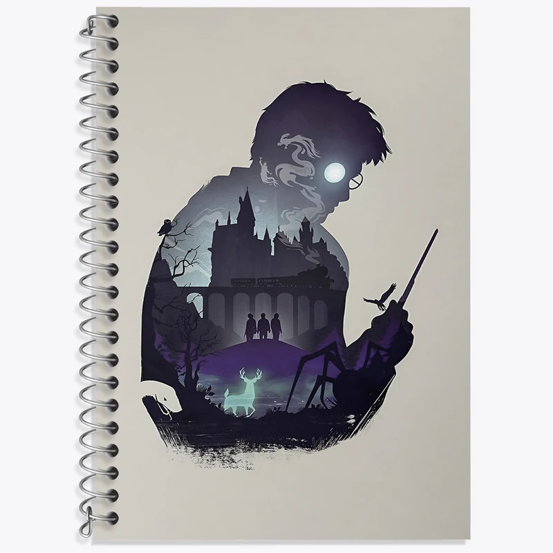 دفتر زبان دوخط 50 برگ خندالو طرح هری پاتر (Harry Potter) کد F4446