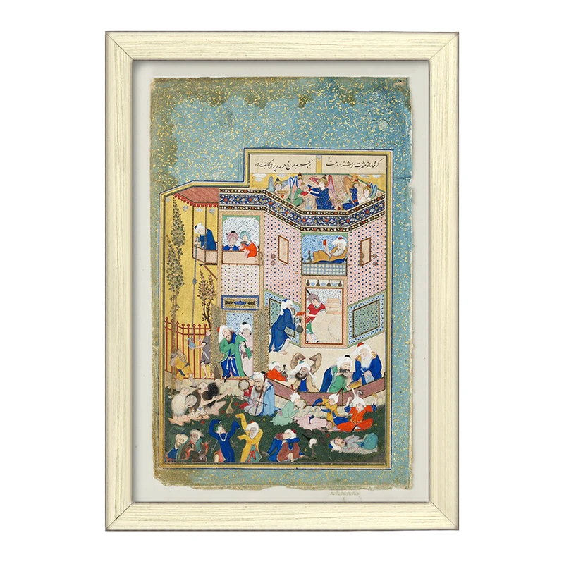 تابلو خندالو طرح نقاشی برگی از دیوان حافظ اثر سلطان محمد کد F12380