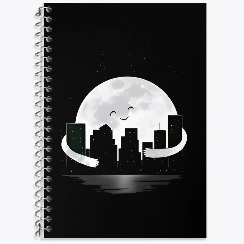 دفتر زبان دوخط 50 برگ خندالو طرح ماه بامزه کد F9255