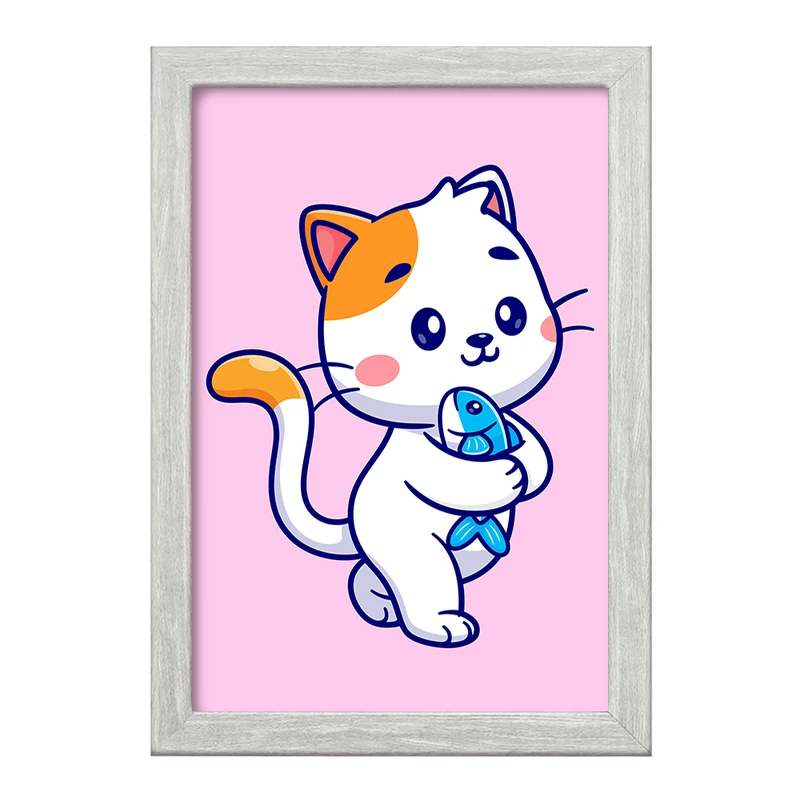 تابلو خندالو طرح  حیوانات بامزه گربه کد 25438