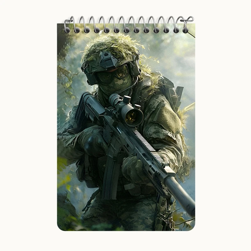 دفتر یادداشت 50 برگ خندالو طرح تک تیرانداز کد F7817