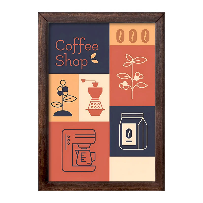 تابلو خندالو طرح کافی شاپ قهوه کد F10408
