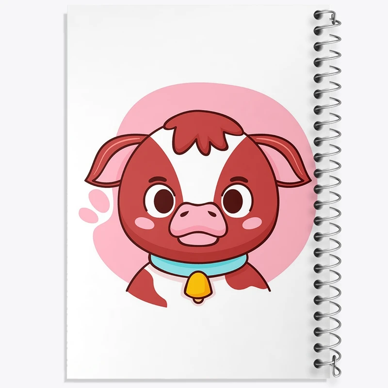 دفتر طراحی 50 برگ خندالو طرح گوساله حیوانات بامزه کد 37161