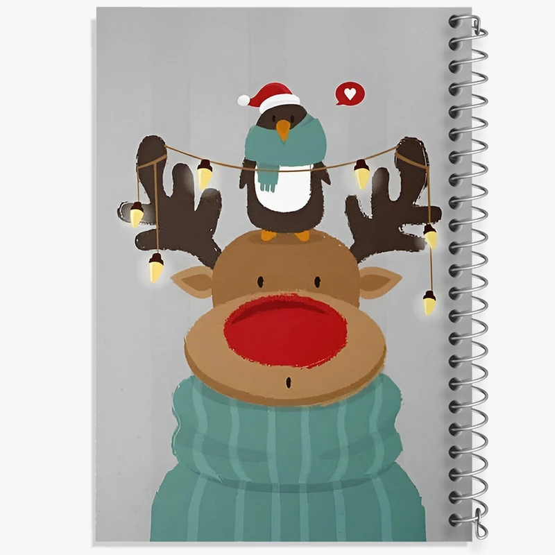 دفتر طراحی 50 برگ خندالو طرح گوزن کیوت کد N4706