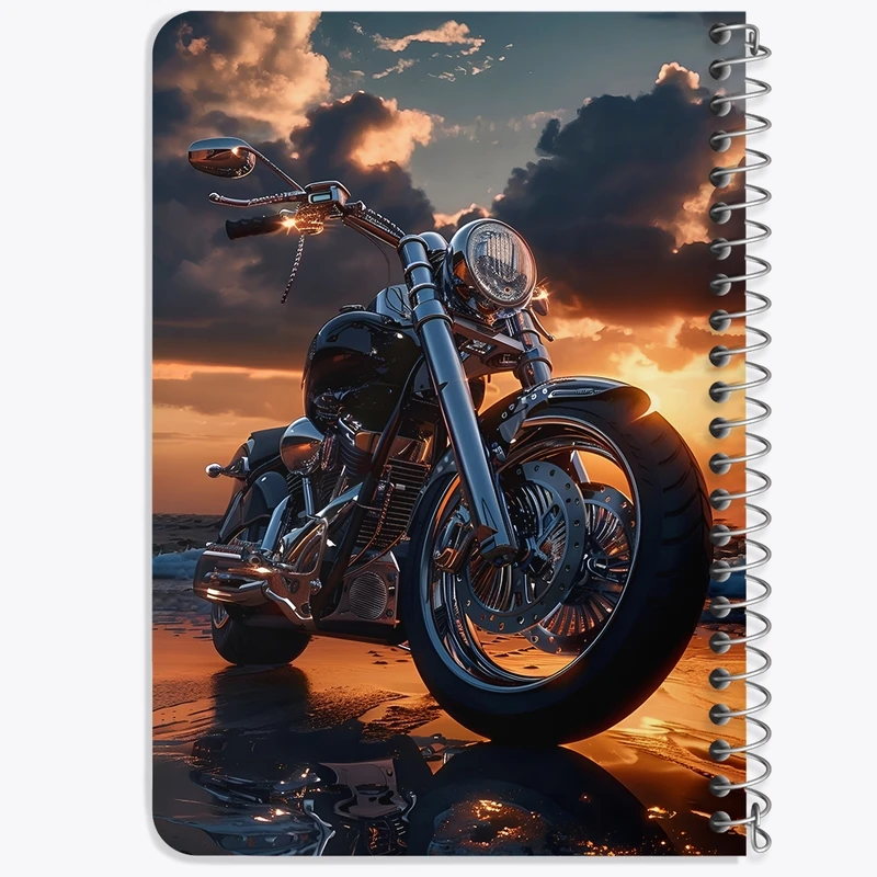 دفتر یادداشت 50 برگ خندالو طرح موتور سیکلت (Motorcycle) کد F7020