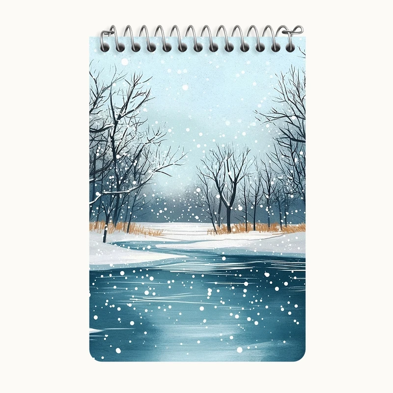 دفتر یادداشت 50 برگ خندالو طرح منظره ی برفی کد F8284