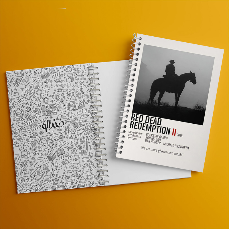 دفتر مشق 100 برگ خندالو طرح رد دد (Red Dead) کد F13456