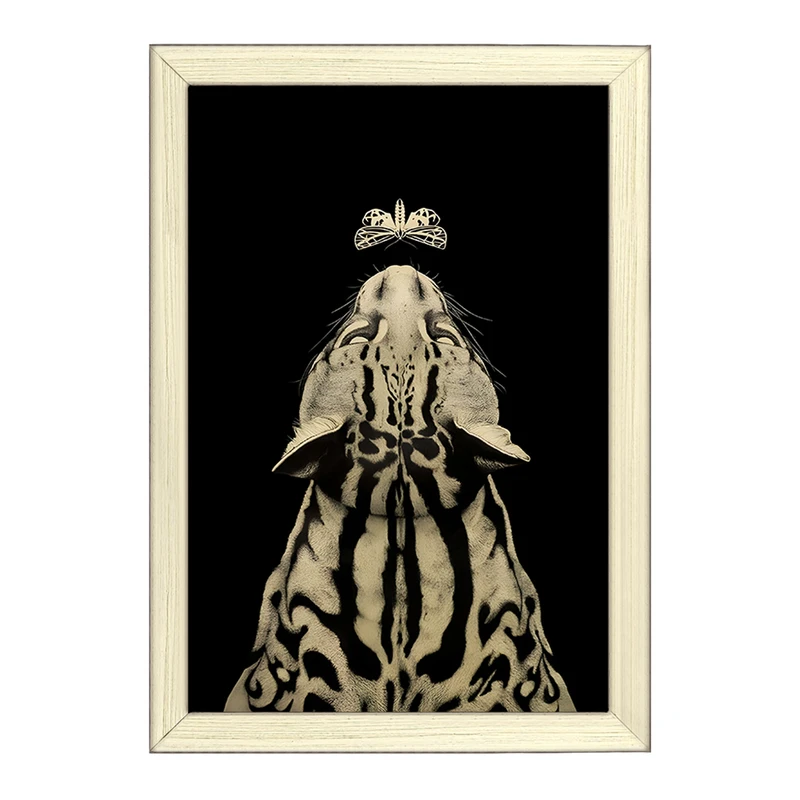 تابلو خندالو طرح ببر و پروانه کد F13640