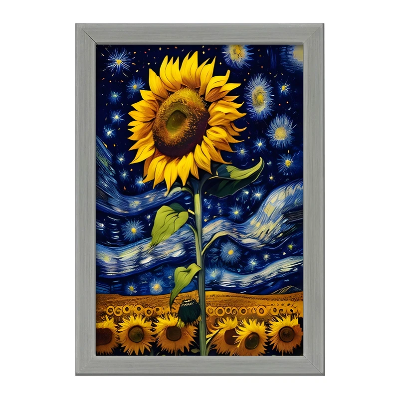 تابلو خندالو طرح گل آفتابگردان ونگوگ کد F1409