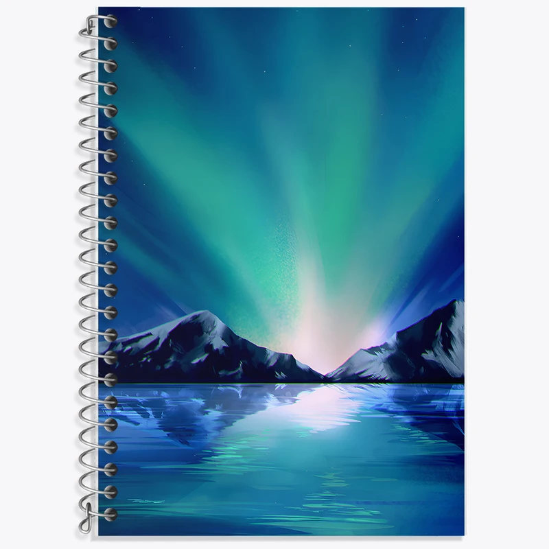 دفتر زبان 50 برگ خندالو مدل دو خط طرح شفق قطبی کد F12540