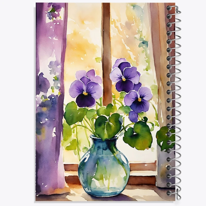 دفتر طراحی 50 برگ خندالو طرح گلدان گل کد N9381