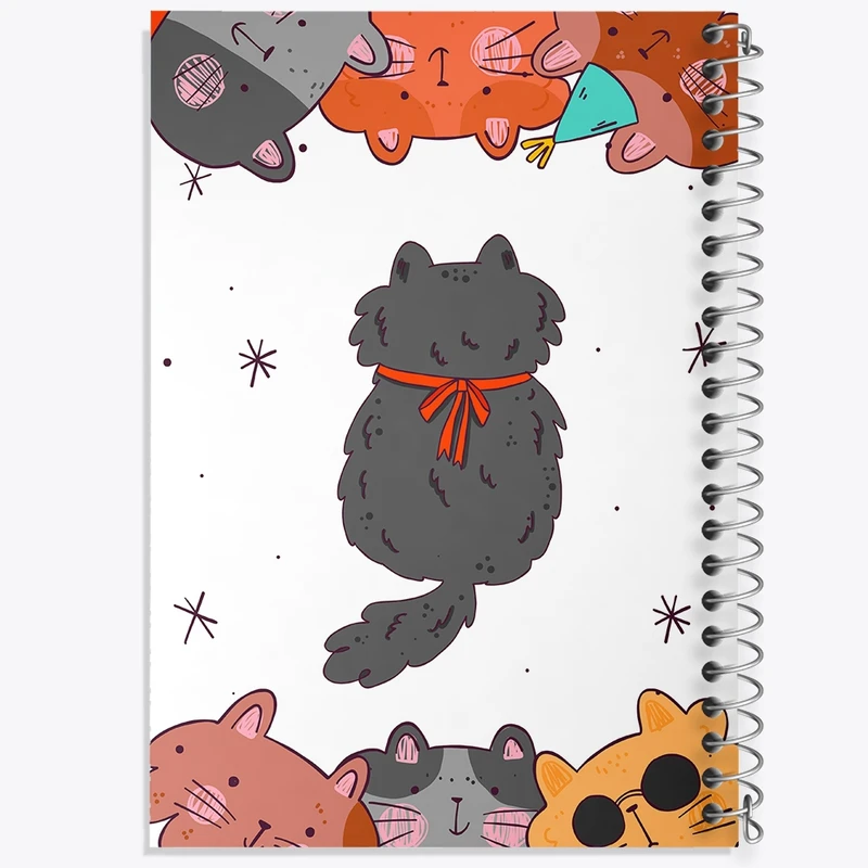 دفتر طراحی 50 برگ خندالو طرح گربه بامزه کد N1570