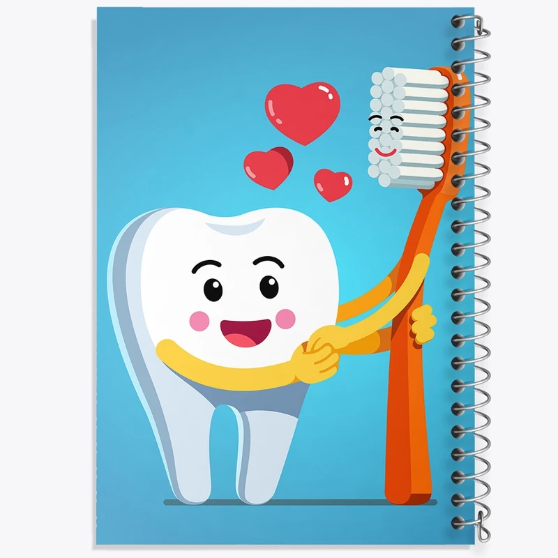 دفتر طراحی 50 برگ خندالو طرح دندان و دندان پزشکی کودکانه کد 36700