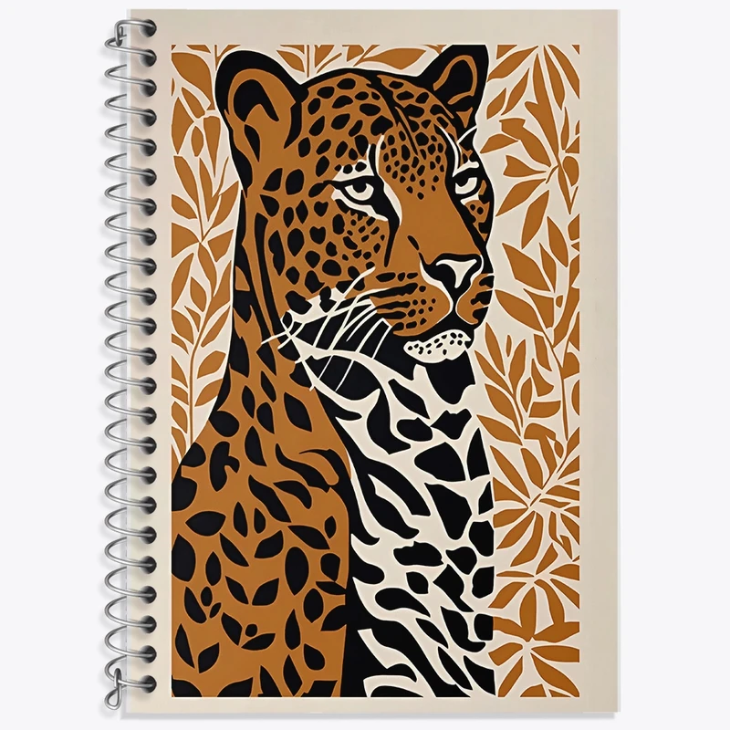 دفتر زبان 50 برگ خندالو مدل سه خط طرح پلنگ کد F10122