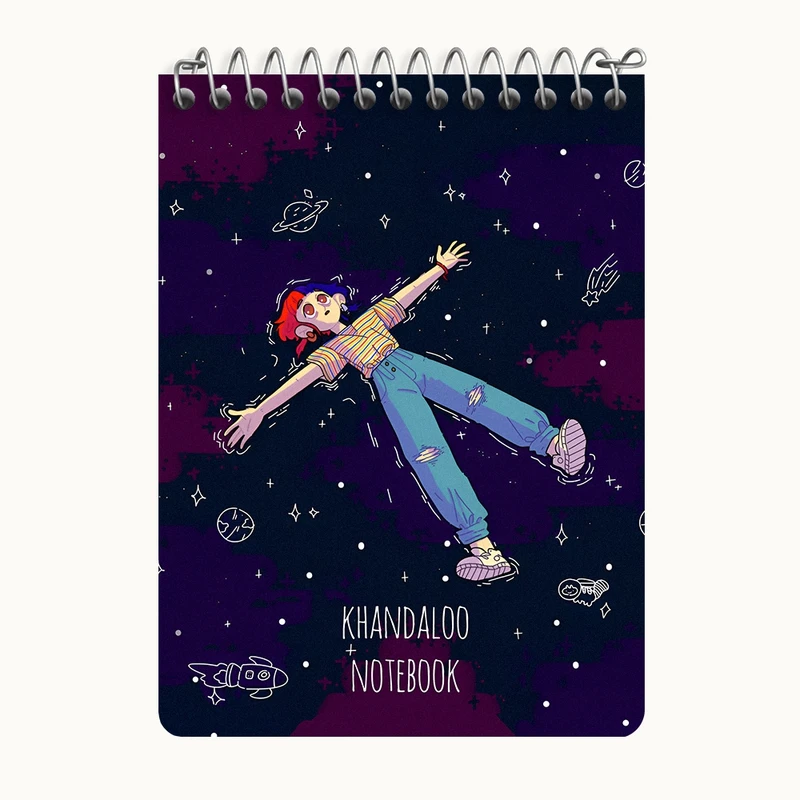 دفتر یادداشت 50 برگ خندالو طرح دخترانه فضایی کد N8190