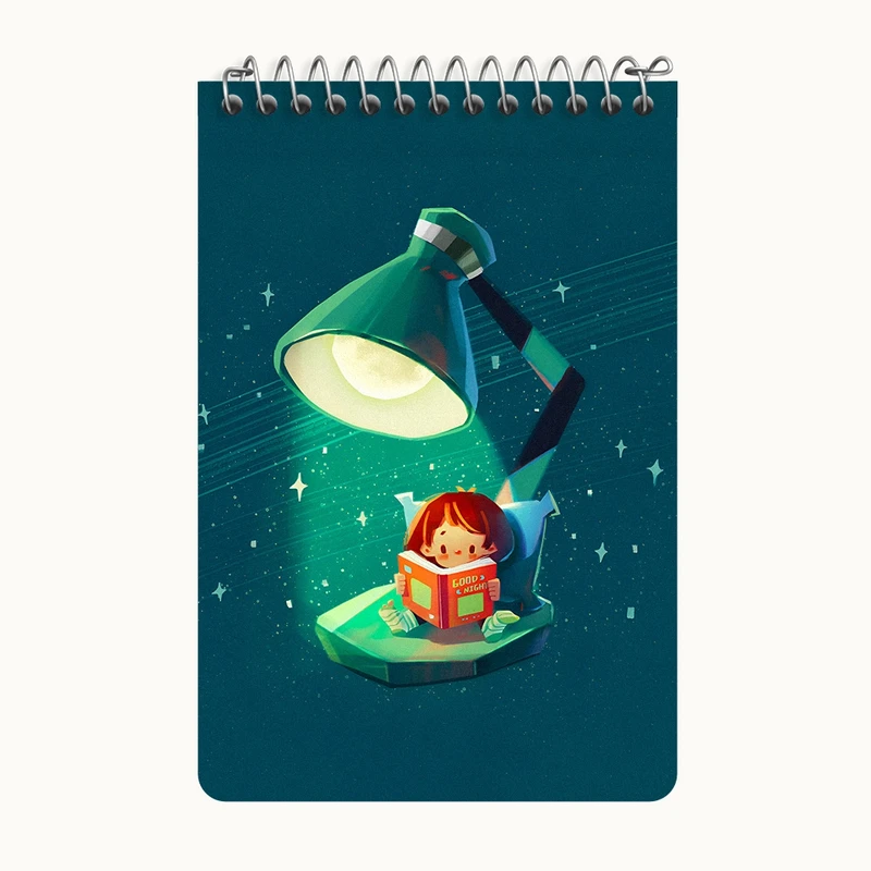 دفتر یادداشت 50 برگ خندالو طرح دختر کتابخوان کد F4907