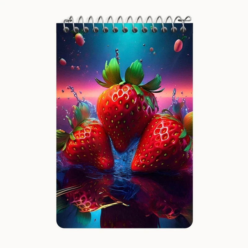 دفتر یادداشت 50 برگ خندالو طرح توت فرنگی کد F8059