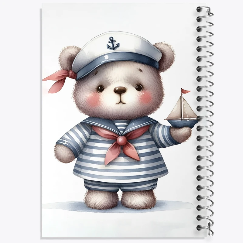 دفتر طراحی 50 برگ خندالو طرح خرس کیوت کد N5036