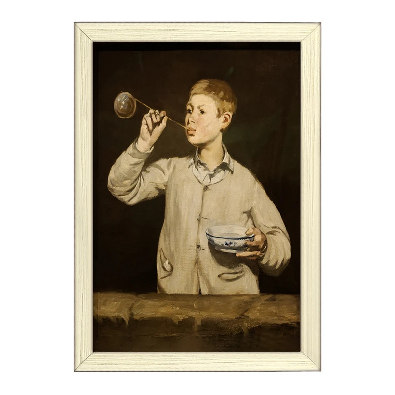 تابلو خندالو طرح نقاشی پسرک حباب می‌سازد اثر ادوار مانه کد F12418