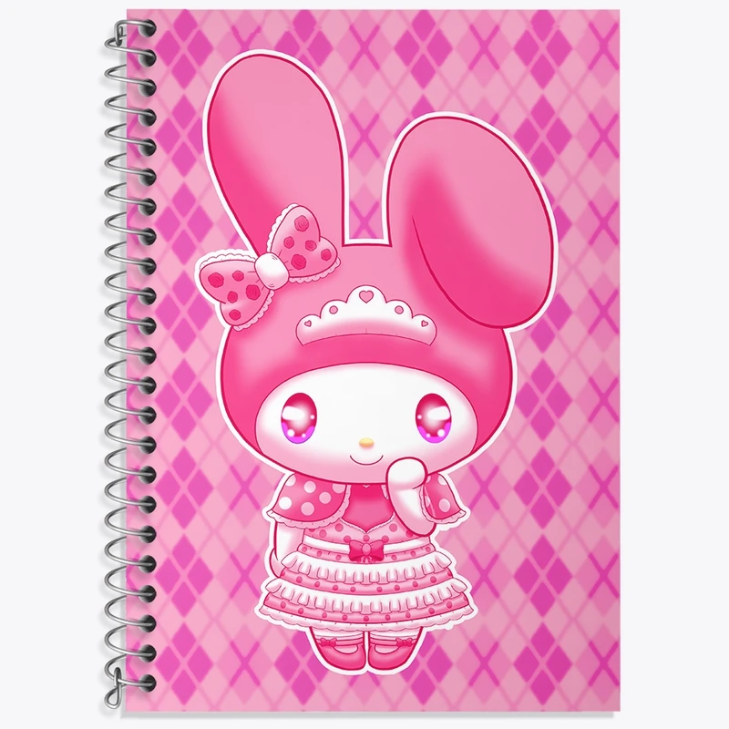 دفتر زبان 50 برگ خندالو مدل سه خط طرح کرومی (Kuromi) کد N7804