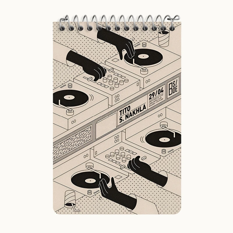 دفتر یادداشت 50 برگ خندالو طرح موزیک کد F9699