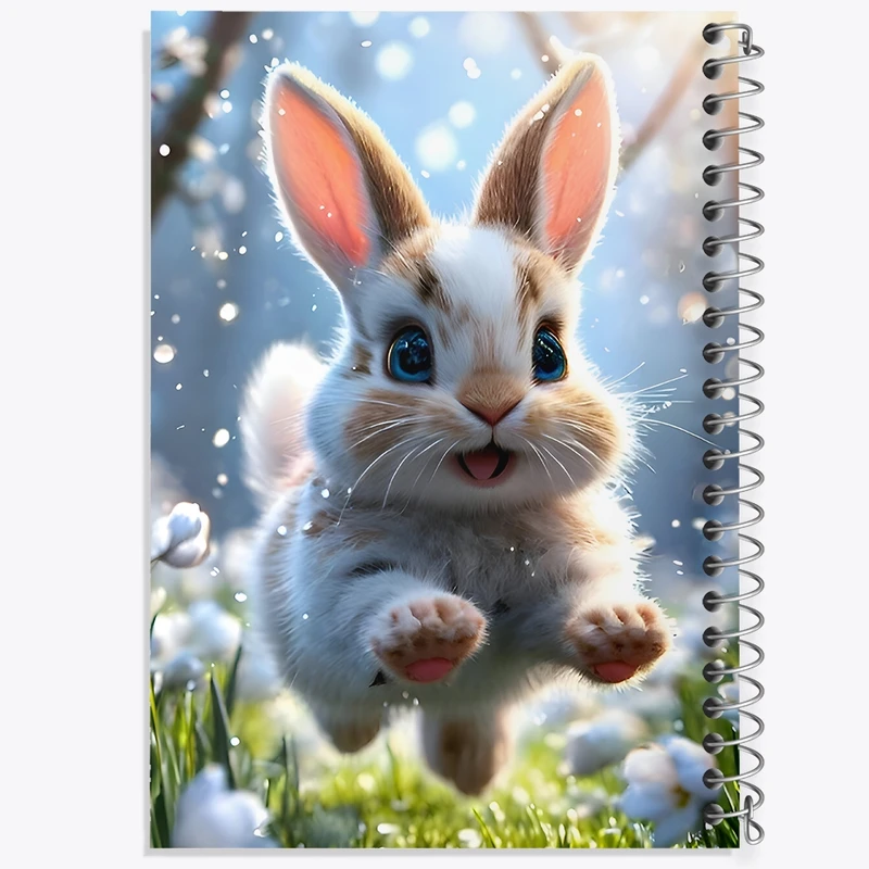 دفتر ژورنال نویسی 50 برگ خندالو مدل نقطه ای طرح خرگوش کد F9898