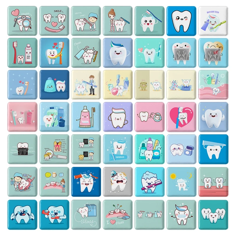 مگنت خندالو طرح دندان و دندانپزشکی کودکانه کد 166 مجموعه 49 عددی