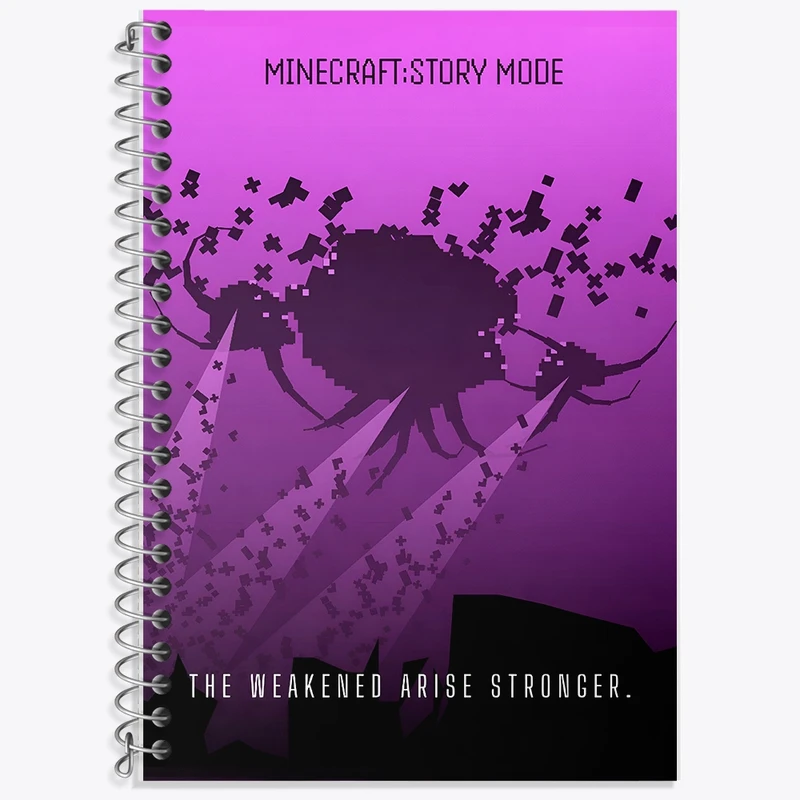 دفتر زبان 50 برگ خندالو مدل سه خط طرح ماینکرافت (Minecraft) کد F13626