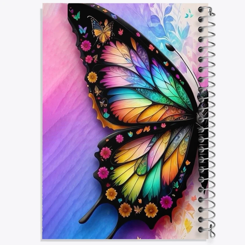 دفتر طراحی 50 برگ خندالو طرح پروانه کد N1800