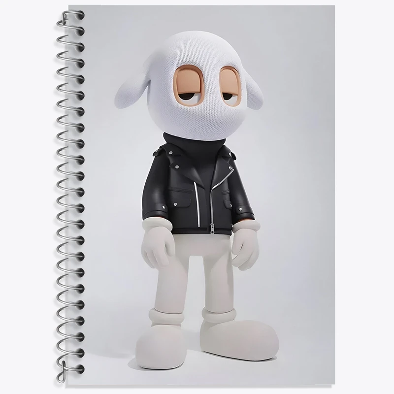 دفتر زبان 50 برگ خندالو مدل سه خط طرح آدمک ماسک دار کد F4043