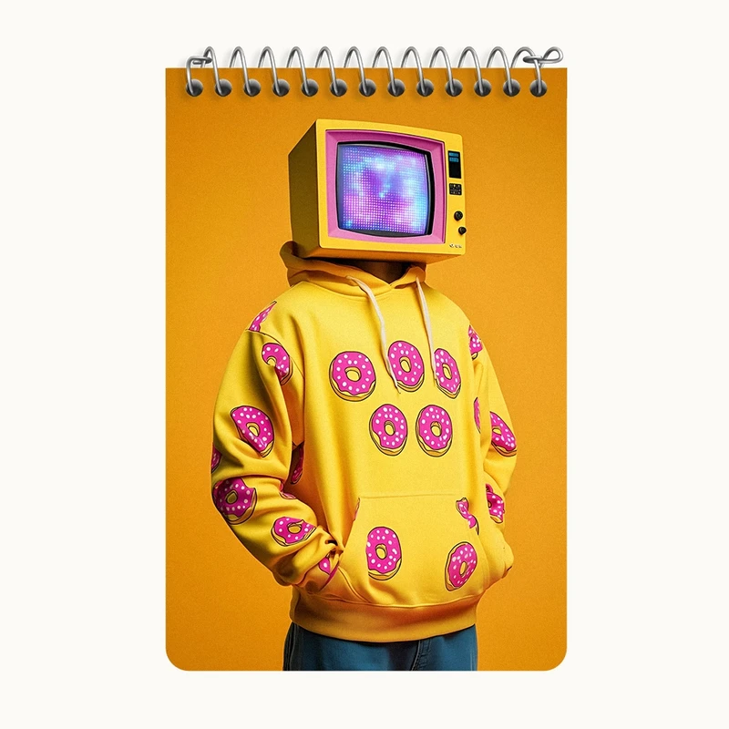 دفتر یادداشت 50 برگ خندالو طرح مرد تلویزیونی کد F8771