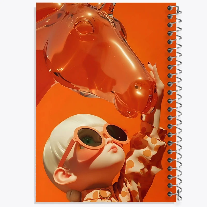 دفتر نقاشی 50 برگ خندالو طرح دختر و اسب شیشه ای کد F10534