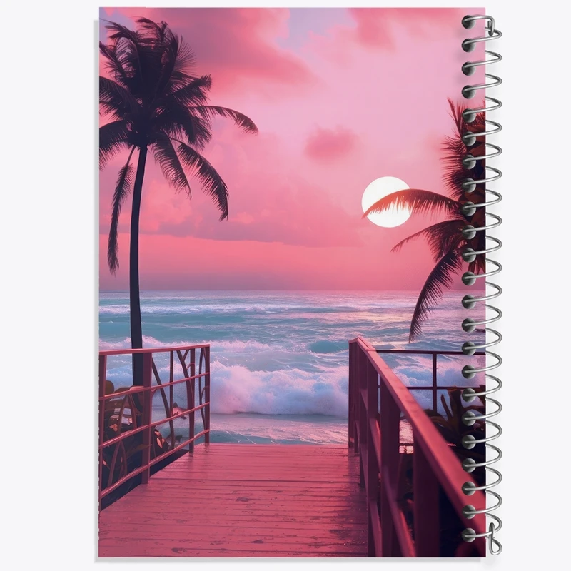 دفتر طراحی 50 برگ خندالو طرح غروب دریا کد F3558