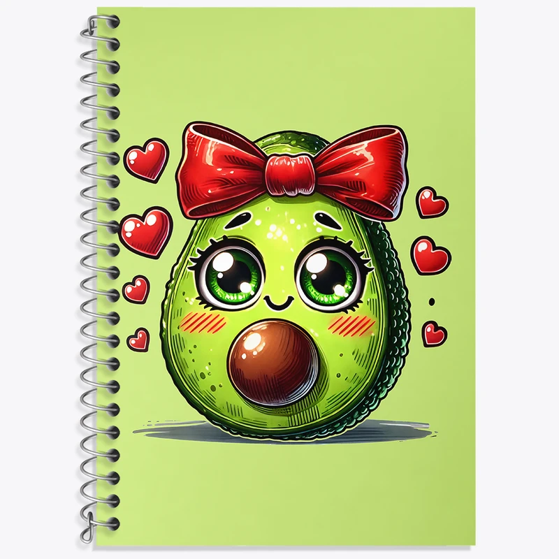 دفتر زبان 50 برگ خندالو مدل دو خط طرح آووکادوی بامزه کد N6682