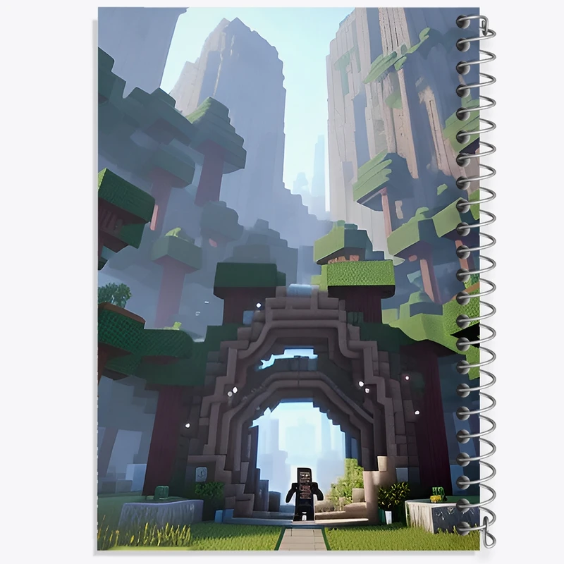 دفتر ژورنال نویسی 50 برگ خندالو مدل نقطه ای طرح ماینکرافت (Minecraft) کد F3528