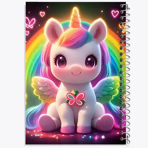 دفتر مشق 100 برگ خندالو طرح اسب تک شاخ کد F9557