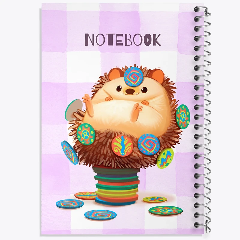 دفتر شطرنجی 50 برگ خندالو طرح جوجه تیغی بامزه کد N6519