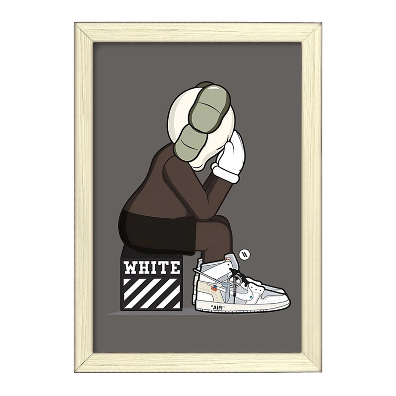 تابلو خندالو طرح عروسک کاز (kaws) کد F3989