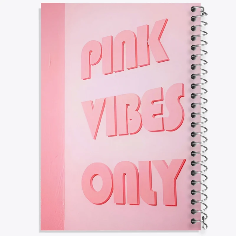 دفتر شطرنجی 50 برگ خندالو طرح Pink Vibes Only کد F3848