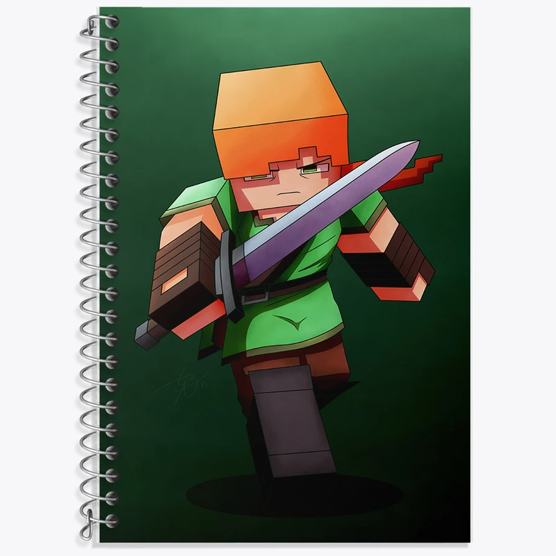 دفتر زبان 50 برگ خندالو مدل دو خط طرح ماینکرافت (Minecraft) کد F14096