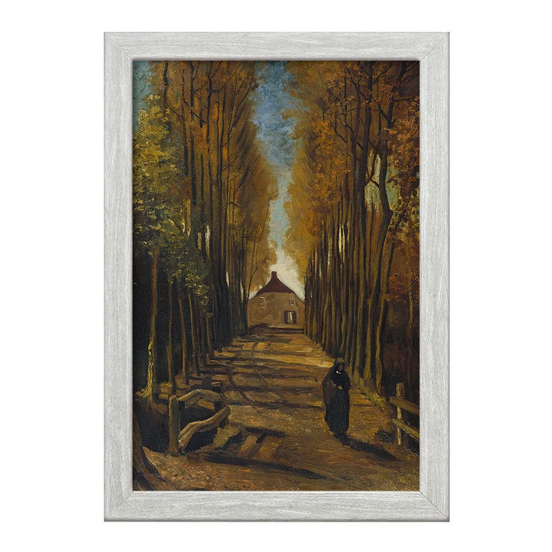 تابلو خندالو طرح نقاشی خیابان صنوبرها در پاییز اثر ونسان ونگوگ کد F12420