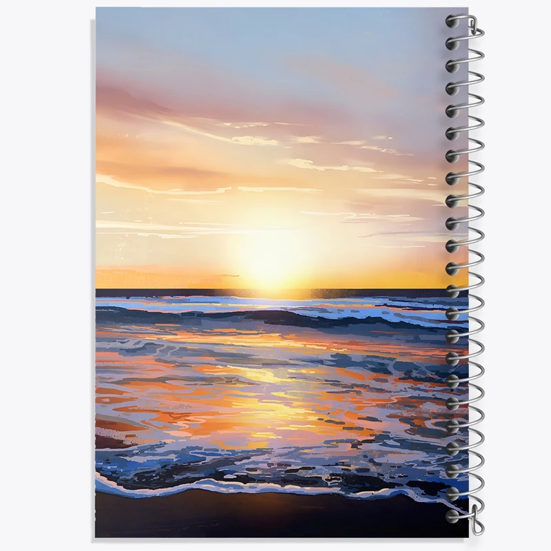 دفتر ژورنال نویسی 50 برگ خندالو مدل نقطه ای طرح غروب دریا کد F9549