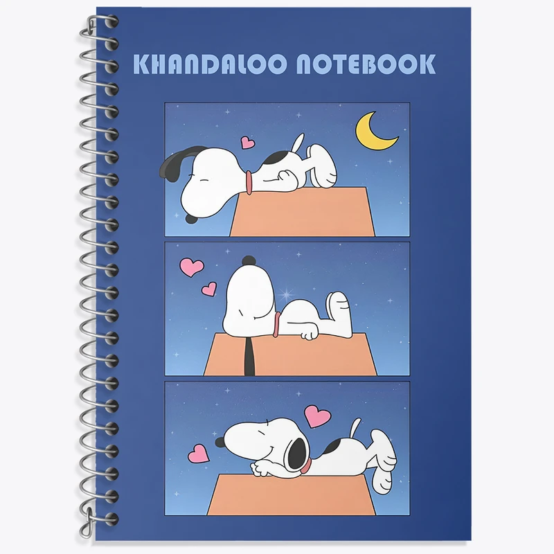 دفتر زبان 50 برگ خندالو مدل دو خط طرح اسنوپی (snoopy) کد N6218