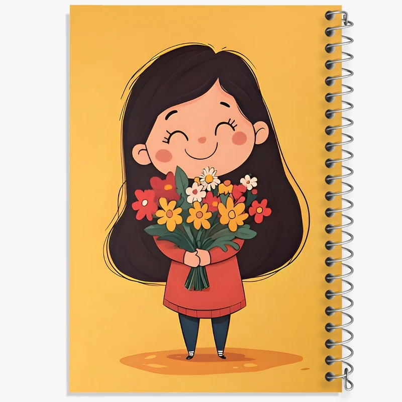 دفتر ژورنال نویسی 50 برگ خندالو مدل نقطه ای طرح دخترانه کد N7178