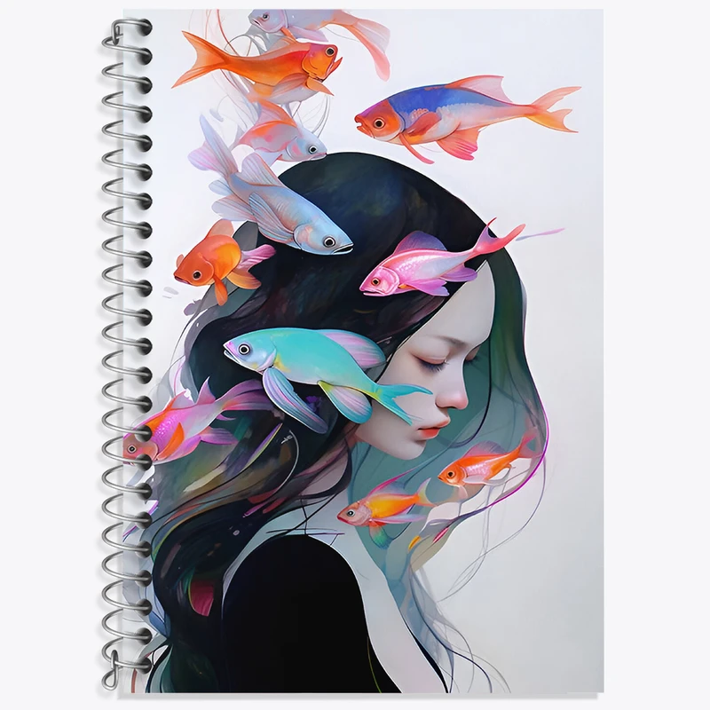 دفتر نت موسیقی 50 برگ خندالو طرح دختر و ماهی کد F4967