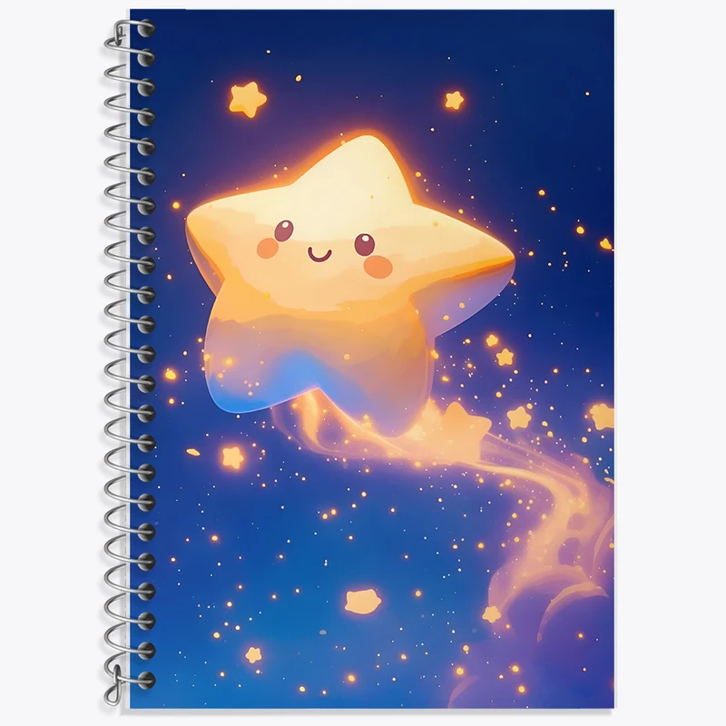 دفتر زبان 50 برگ خندالو مدل دو خط طرح ستاره کیوت کد F12589